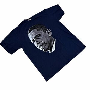 the north face barack obama graphic, navy blue tee